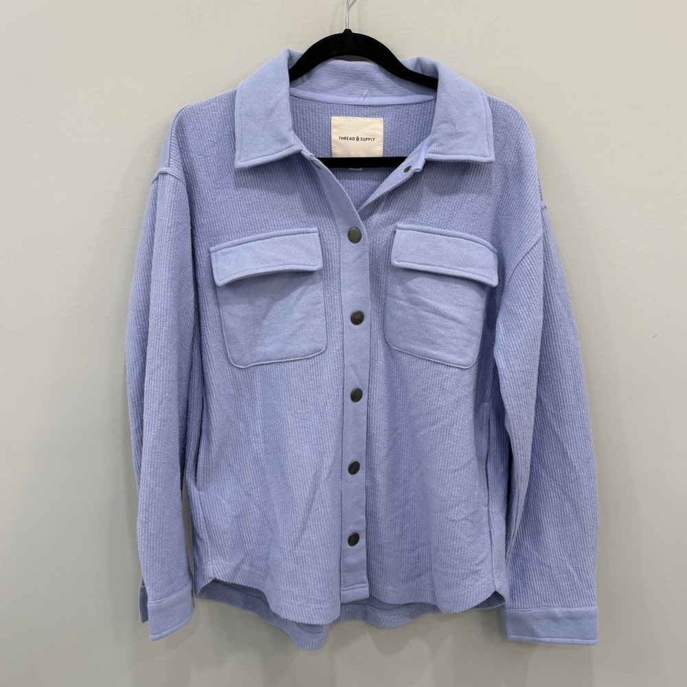 Thread & Supply Sky Blue Lavender Ribbed Shaket